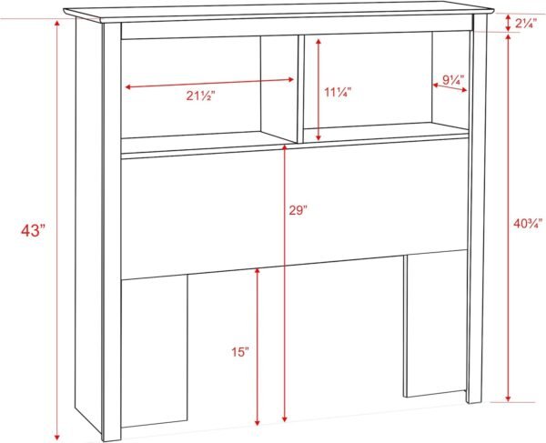 Prepac Monterey White Twin Storage Headboard - Image 2