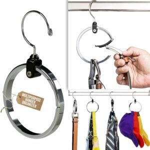 Multipurpose Closet Hanger Organizer ROLLY HANGER Great Space Saver Cut Clutter in The Closet Ideal Organizer for Belts, Baseball Hats, Ties, Scarves, Purses and Much More Versatile Hanger