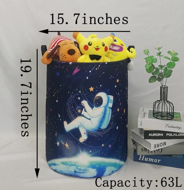 Clothes Basket Laundry Hamper with Handles for Kids Boys Girls Toys Room, Bedroom, Nursery,Home,Gift Basket - Image 2