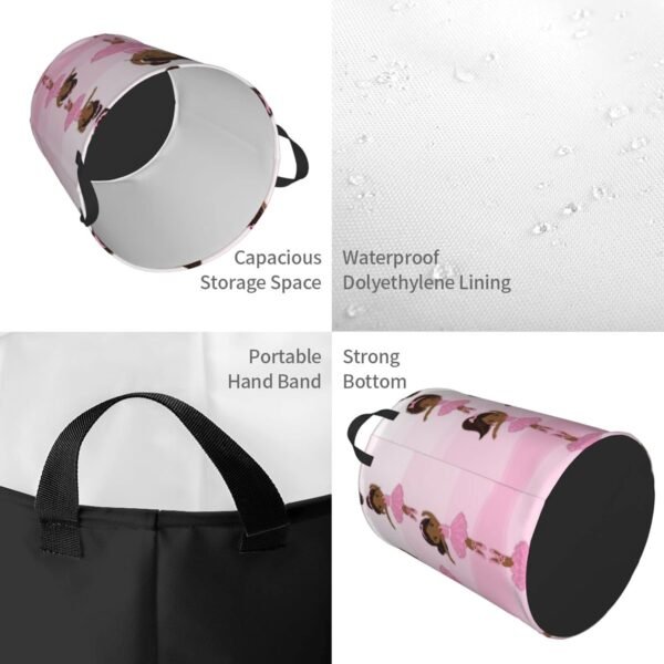 Cute African Black Girl Round Laundry Hamper Storage Basket Toys Clothes Organizer Bin For Home Bathroom Bedroom Dorm Nursery, 38l - Image 3