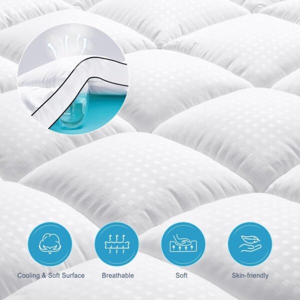 Twin XL Size Dual Layer 4 Inch Memory Foam Mattress Topper, 2 Inch Gel Memory Foam and 2 Inch Cooling Pillow Top Mattress Pad Cover for Back Pain, Medium Support - Image 5