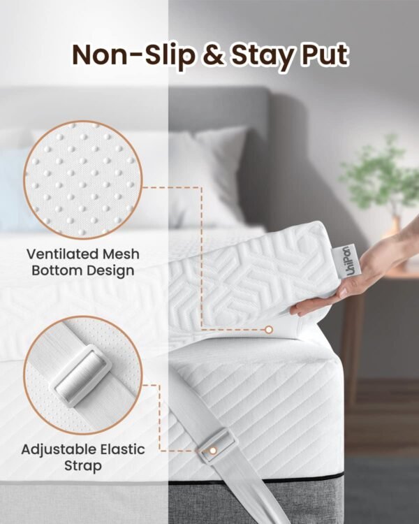 3 Inch Gel Memory Foam Mattress Topper Twin, Medium Firm Foam Mattress Topper, Plush Foam Bed Topper for Pressure Relief, Removable Cover, CertiPUR-US Certified - Image 6