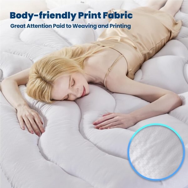 BDEUS Twin XL Mattress Topper, Mattress Protector for College Dorm, Breathable Dorm Bed Topper with Deep Pocket, College Dorm Room Essentials, Extra Long Twin Mattress Pad - 39"x80" White - Image 6