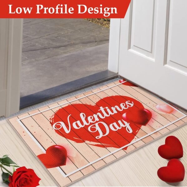 Valentine's Day Doormat Non Slip Outdoor Indoor Welcome Doormat Farmhouse Front Door Decoration Mat Entry Way Floor Mats for Patio Sink, 17" x 29" - Image 5