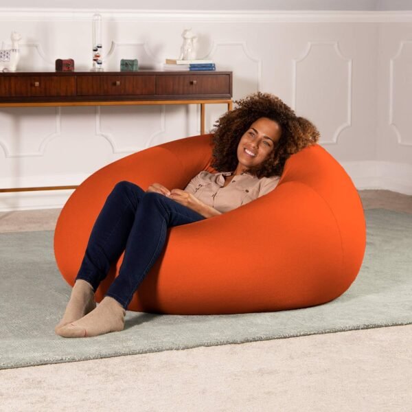 Jaxx Nimbus Spandex Bean Bag Chair for Adults-Furniture for Rec, Family Rooms and More, Large, Orange - Image 4