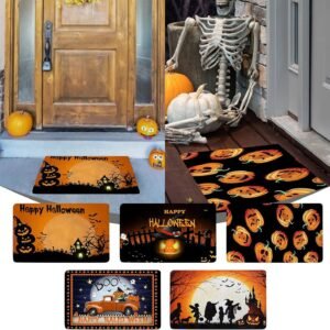 Halloween Decorations Halloween Door Mats Gothic Welcome Mats Skeleton Skull Doormat Indoor Spooky Welcome Mat Outdoor Indoor Hone Decor Halloween Welcome Mats for Garden Patio