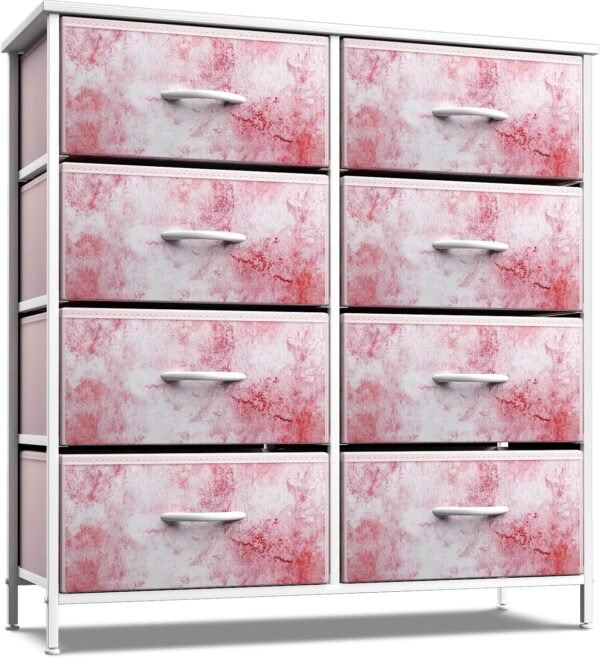 Sorbus Kids Dresser with 8 Drawers and 2 Drawer Nightstand Bundle - Matching Furniture Set - Storage Unit Organizer Chests for Clothing - Bedroom, Kids Rooms, Nursery, & Closet (Tie Dye) - Image 4