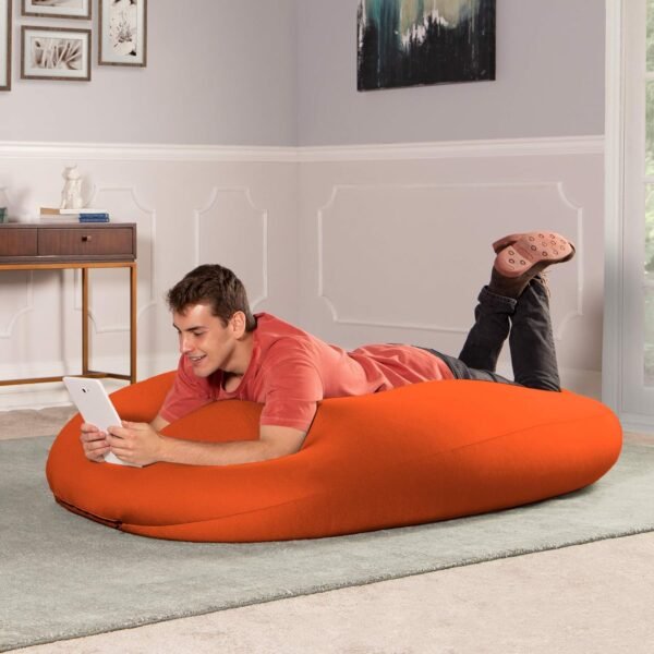 Jaxx Nimbus Spandex Bean Bag Chair for Adults-Furniture for Rec, Family Rooms and More, Large, Orange - Image 7