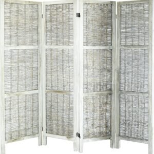 Room Dividers 4 Panel,Home Folding Privacy Wood Screens 5.6Ft,Portable Office Walls Dividers,Indoor Decorative Room Divider,No Installation Required(Grey)