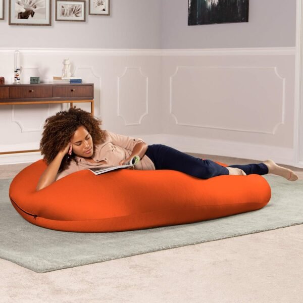 Jaxx Nimbus Spandex Bean Bag Chair for Adults-Furniture for Rec, Family Rooms and More, Large, Orange - Image 5