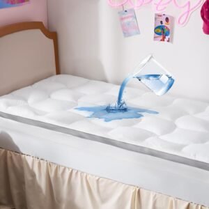 Bedsure Twin XL 4.5 Inch Memory Foam Mattress Topper for College Dorm, Dual Layer 2.5″ Gel Memory Foam and 2″ Waterproof Mattress Pad Dorm Room Essential, Extra Long Twin Pillow Top for Back Pain