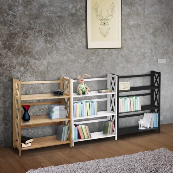 Casual Home Montego 3-Shelf Folding Bookcase, Black (New) - Image 6