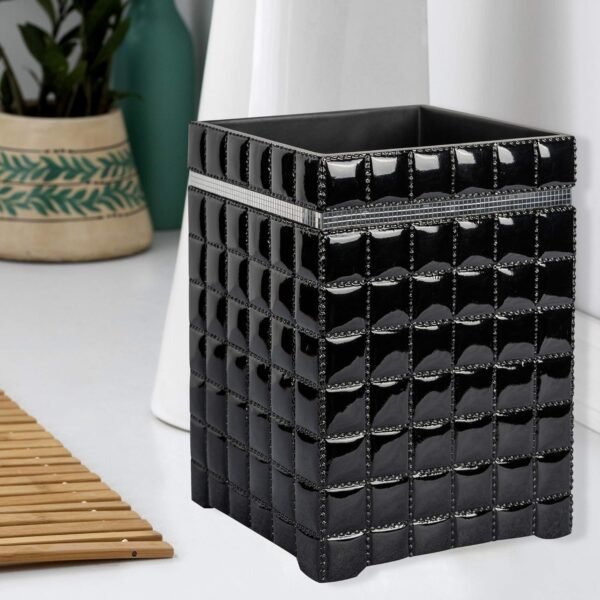 nu steel GB8H Giraffe Collection Wastebasket, Square Vintage Trash Can for Bathroom, Bedroom, Dorm, College, Office, 7.3" x 10" x 7.3", Resin with Black Finish - Image 5