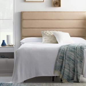 LUCID Modern Upholstered Horizontal Tufted Headboard, Twin/Twin XL, Beige