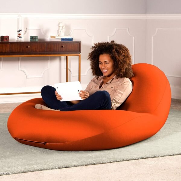 Jaxx Nimbus Spandex Bean Bag Chair for Adults-Furniture for Rec, Family Rooms and More, Large, Orange - Image 2