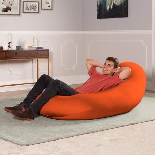 Jaxx Nimbus Spandex Bean Bag Chair for Adults-Furniture for Rec, Family Rooms and More, Large, Orange - Image 6