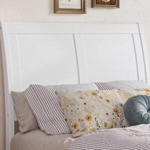 AFI Portland Twin Size Headboard with Attachable Charger in White