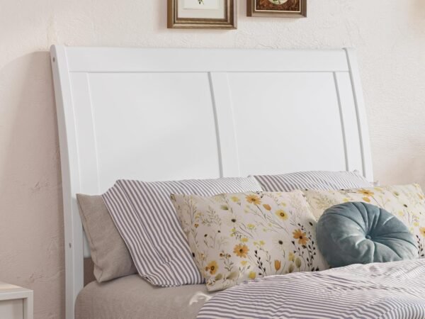 AFI Portland Twin Size Headboard with Attachable Charger in White