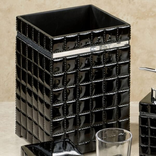 nu steel GB8H Giraffe Collection Wastebasket, Square Vintage Trash Can for Bathroom, Bedroom, Dorm, College, Office, 7.3" x 10" x 7.3", Resin with Black Finish - Image 6