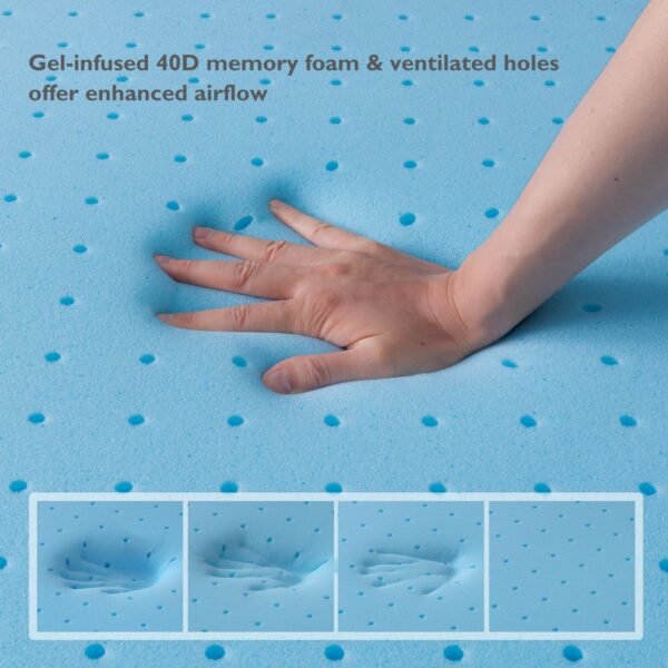 BedStory 2 Inch Mattress Topper Queen - Gel Infused Memory Foam Mattress Topper - Bed Toppers Queen Size with Removable Soft Cover, CertiPUR-US Certified - Image 4