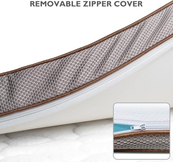 BedStory 2 Inch Mattress Topper Queen - Gel Infused Memory Foam Mattress Topper - Bed Toppers Queen Size with Removable Soft Cover, CertiPUR-US Certified - Image 5