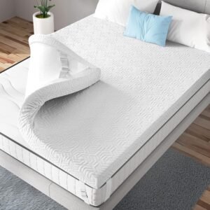 3 Inch Gel Memory Foam Mattress Topper Twin, Medium Firm Foam Mattress Topper, Plush Foam Bed Topper for Pressure Relief, Removable Cover, CertiPUR-US Certified