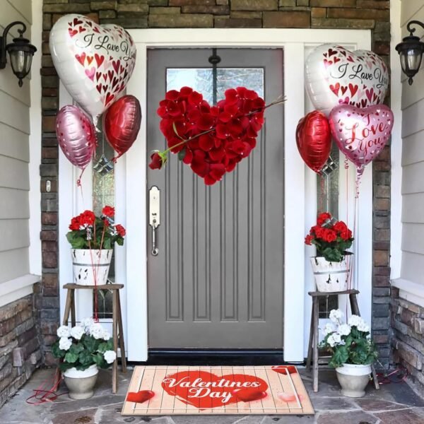 Valentine's Day Doormat Non Slip Outdoor Indoor Welcome Doormat Farmhouse Front Door Decoration Mat Entry Way Floor Mats for Patio Sink, 17" x 29" - Image 6