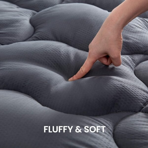 SLEEP ZONE Extra Long Twin Mattress Topper for College Dorm Cooling Mattress Pad Cover Fluffy Down Alternative Bed Topper 8-21 Inch Deep Pocket, Twin XL - Image 3