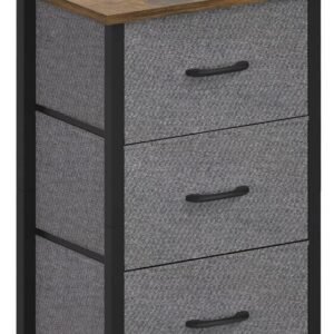 Yoobure Nightstand with 3 Fabric Drawers, Storage Drawers Small Dresser for Bedroom, Night Stands Bedside Tables Closet Drawers Dressers & Chests Organizer Unit Fabric Dresser for Hallway College Dorm