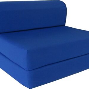 D&D Futon Furniture Royal Blue Sleeper Chair Folding Foam Bed Sized 6″ Thick X 32″ Wide X 70″ Long, Studio Guest Foldable Chair Beds, Foam Sofa, Couch, High Density Foam 1.8 Pounds.