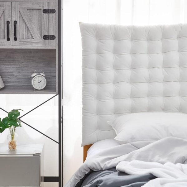 DormCo Rainha Cushion Tufted College Headboard - White Velvet - Image 3