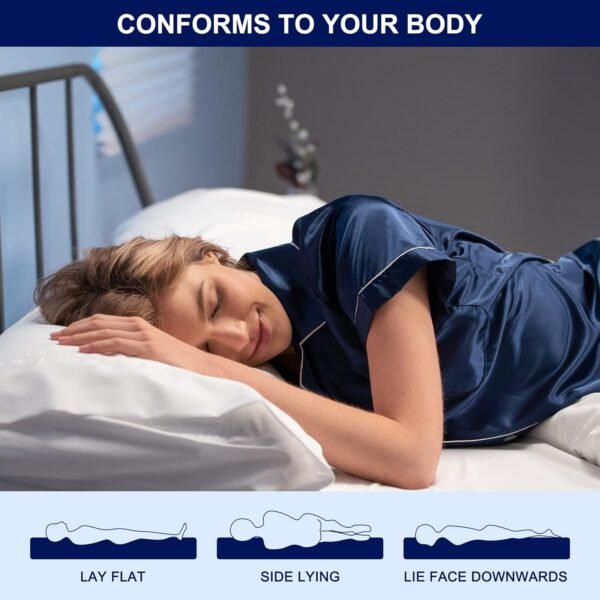 subrtex 3 Inch Memory Foam Mattress Topper Ventilated Gel Infused Bed Foam Topper, CertiPUR-US Certified, Twin XL, Blue - Image 6