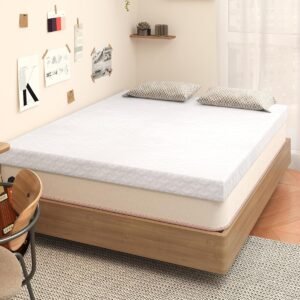 [Twin XL] Mattress Topper, 4″ Mattress Topper Twin Extra Long, Memory Foam Mattress Topper Twin XL for College Dorm with Removable Cover and Straps, White