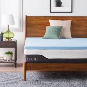 LUCID Mattress Topper, Twin XL, 2 Inch, Memory Foam – Gel Infused Mattress Topper – CertiPUR Certified