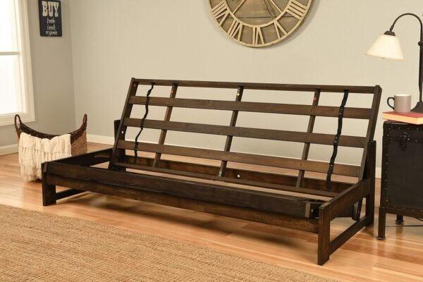 Kodiak Furniture Aspen Futon with Faux Leather Mattress in Java Brown - Image 7