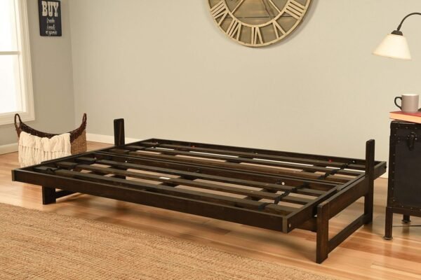 Kodiak Furniture Aspen Futon with Faux Leather Mattress in Java Brown - Image 10
