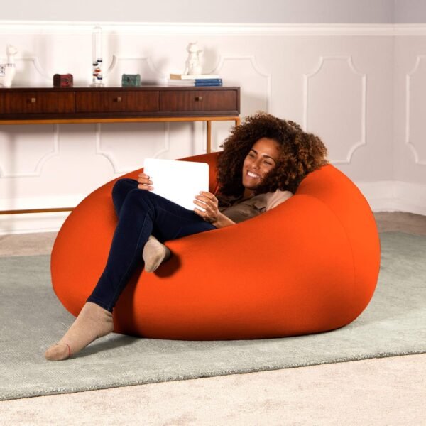 Jaxx Nimbus Spandex Bean Bag Chair for Adults-Furniture for Rec, Family Rooms and More, Large, Orange - Image 3