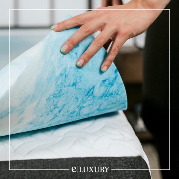 eLuxurySupply 1.5 Inch Memory Foam Mattress Topper - Temperature Regulating Mattress Pad - 2 lb Density for High Support - CertiPUR-US Certified - Twin XL Size - Image 5