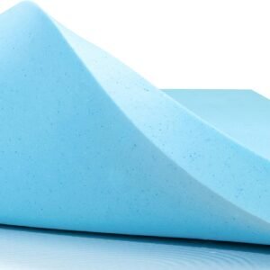 subrtex 3 Inch Memory Foam Mattress Topper Ventilated Gel Infused Bed Foam Topper, CertiPUR-US Certified, Twin XL, Blue