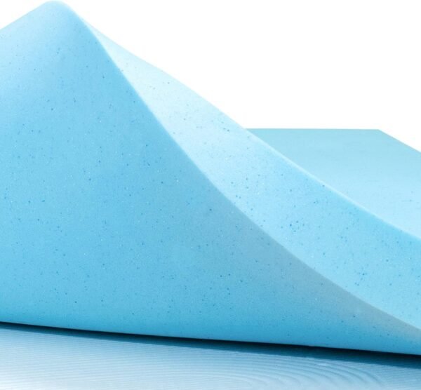 subrtex 3 Inch Memory Foam Mattress Topper Ventilated Gel Infused Bed Foam Topper, CertiPUR-US Certified, Twin XL, Blue