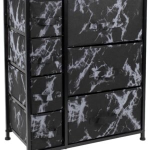 Sorbus Dresser with 7 Drawers – Chest Organizer Tower Unit with Steel Frame, Wood Top, Easy Pull Fabric Bins – Storage Furniture for Bedroom, Hallway, Closet & Office Organization