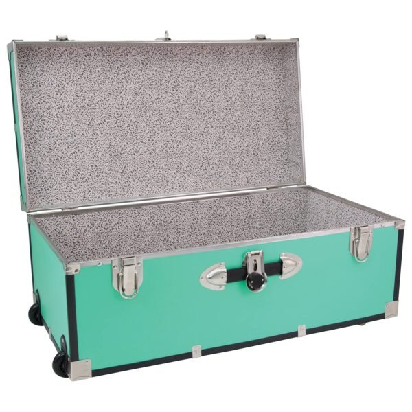 Seward Trunk Traveler 30" Trunk with Wheels & Lock, Teal - Image 3