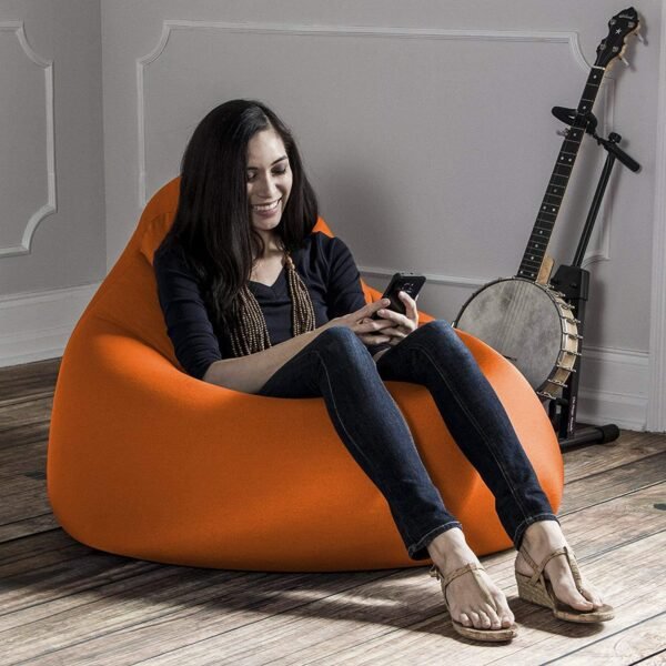 Jaxx Nimbus Spandex Bean Bag Chair for Adults-Furniture for Rec, Family Rooms and More, Large, Orange - Image 8