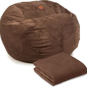 CordaRoy’s Chenille Bean Bag Cover (Bean Bag Sold Separately) – Cover for Convertible Bean Bag Chair & Bed – Machine-Washable Chenille Fabric – for Basement, Living Room, Dorm – Full – Espresso