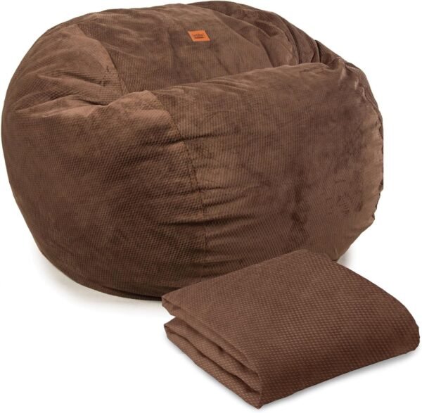 CordaRoy's Chenille Bean Bag Cover (Bean Bag Sold Separately) - Cover for Convertible Bean Bag Chair & Bed - Machine-Washable Chenille Fabric - for Basement, Living Room, Dorm - Full - Espresso
