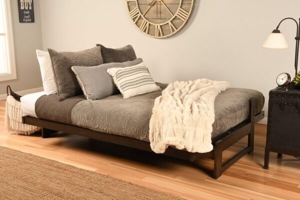 Kodiak Furniture Aspen Futon with Faux Leather Mattress in Java Brown - Image 6