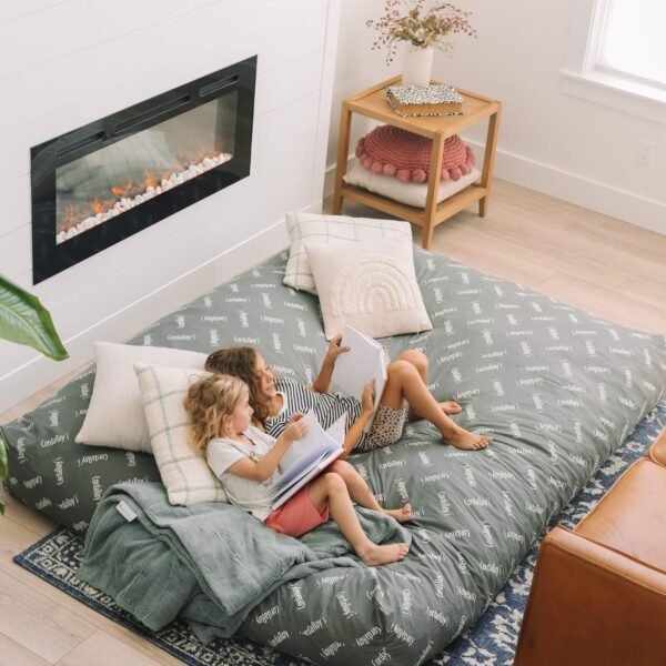 CordaRoy's Chenille Bean Bag - Convertible Bean Bag Chair & Bed - Machine-Washable Chenille Fabric Cover - for Basement, Living Room, Game Room, Dorm & More - Queen Size - Very Peri Purple - Image 2