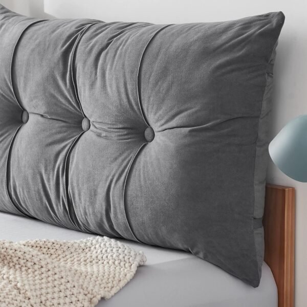 Rainha - Plush Tufted College Headboard - Dark Gray - Image 2