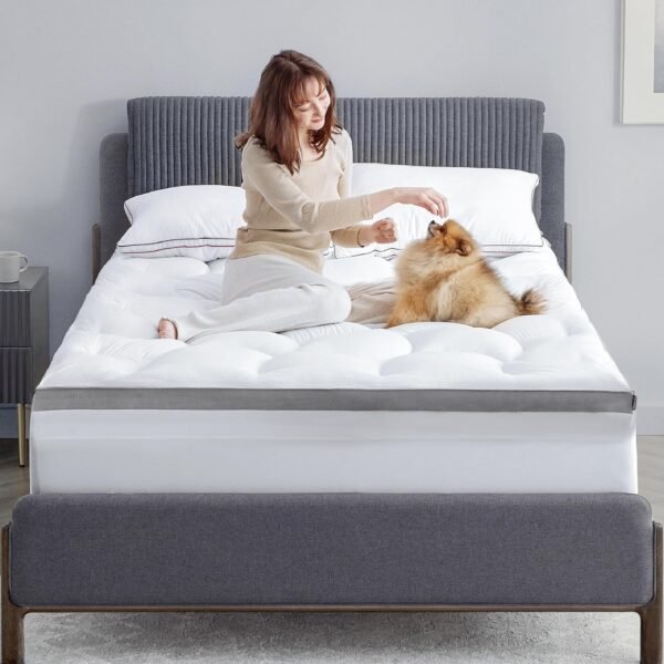 Bedsure Twin XL 4.5 Inch Memory Foam Mattress Topper for College Dorm, Dual Layer 2.5" Gel Memory Foam and 2" Waterproof Mattress Pad Dorm Room Essential, Extra Long Twin Pillow Top for Back Pain - Image 6