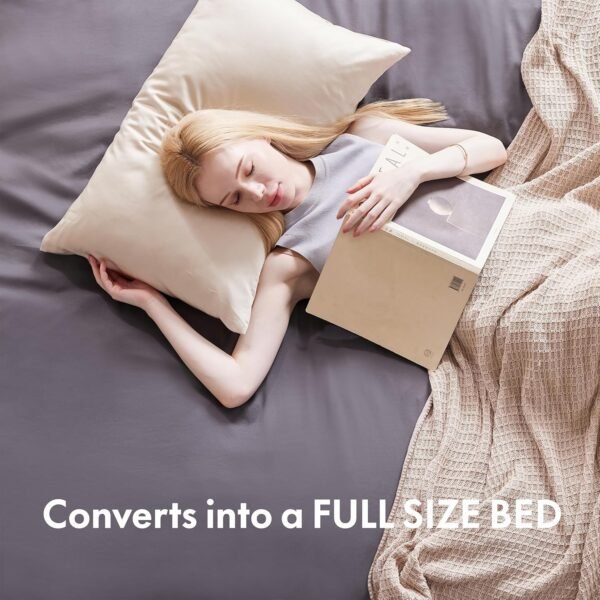 Giant Bean Bag Chair, Large Bean Bag Chairs for Adults, Convertible Bean Bag Bed, Big Beanbag Chair with Microfiber Cover, Huge Bean Bag Couch Sofa Floor Bed Mattress, Foam Filler (Grey Full) - Image 5